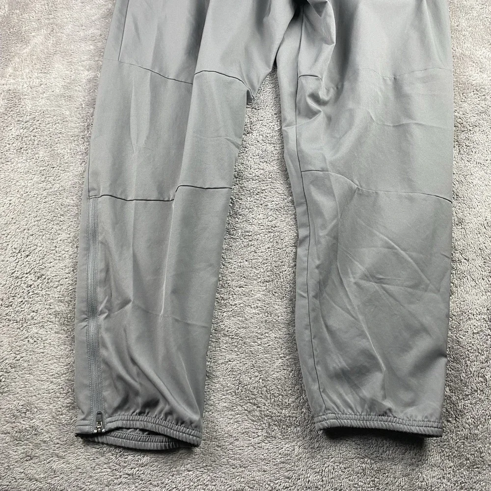 Nike Dri-Fit Track Jogger Pants Mens XXL‎ Gray Lined Elastic Waist Zip Ankle